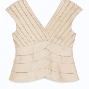 Adrianna Papell Evening Essentials Metallic Champagne Top – Size 10 ✨